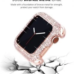 Elegancensplendour Luxury Bling Diamond Apple Watch Bumper Protective Case Fashion Jewelry