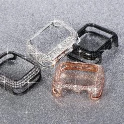 Elegancensplendour Luxury Bling Diamond Apple Watch Bumper Protective Case Fashion Jewelry