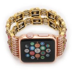 Elegancensplendour Handmade Coloured Crystal Stones Apple Watch Strap Band 29 Elegancensplendour Handmade Coloured Crystal Stones Apple Watch Strap Band