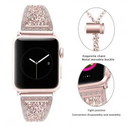 Elegancensplendour Fashion Jewelry Tesoro Rhinestone Stainless Steel Apple Watch Bracelet Strap