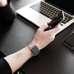 Elegancensplendour Fashion Jewelry Tesoro Rhinestone Stainless Steel Apple Watch Bracelet Strap