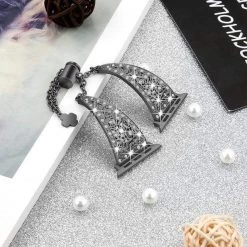 Elegancensplendour Fashion Jewelry Tesoro Rhinestone Stainless Steel Apple Watch Bracelet Strap