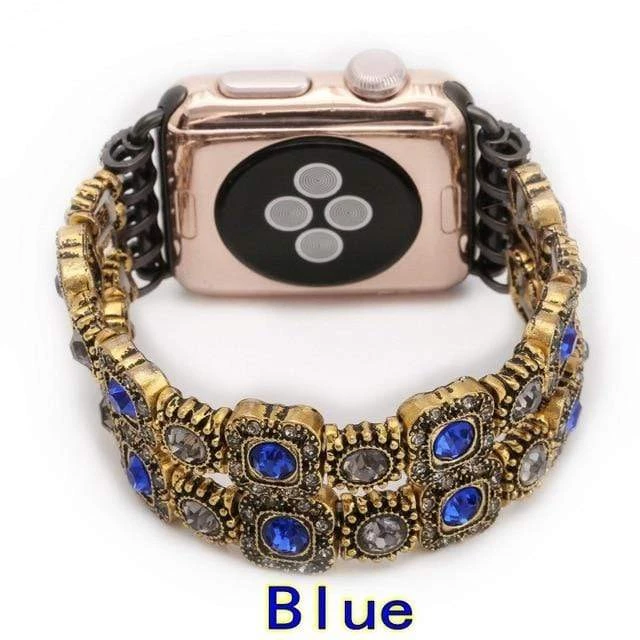 Elegancensplendour Handmade Coloured Crystal Stones Apple Watch Strap Band 3 Elegancensplendour Handmade Coloured Crystal Stones Apple Watch Strap Band
