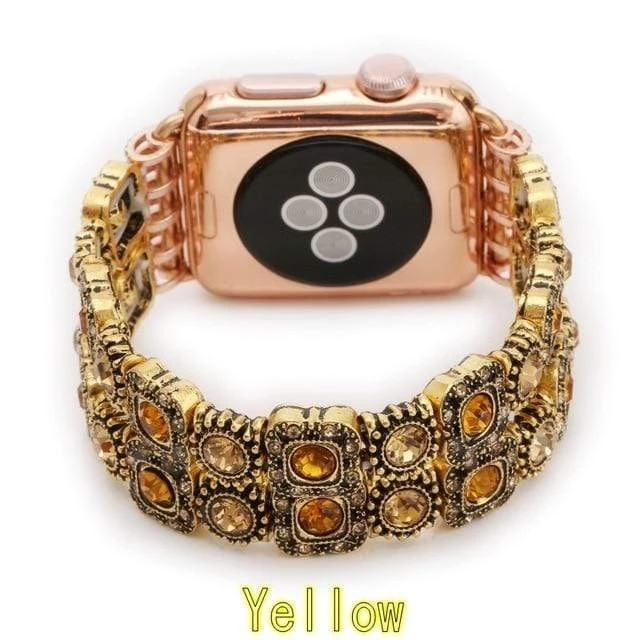 Elegancensplendour Handmade Coloured Crystal Stones Apple Watch Strap Band 4 Elegancensplendour Handmade Coloured Crystal Stones Apple Watch Strap Band