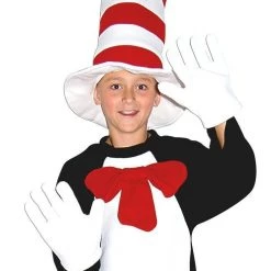 EB Dr Seuss Cat In The Hat Bow Tie Gloves & Hat Kids Costume Kit Costume Accessories