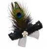 Sweidas 1920s Peacock Feathers & Pearls Gatsby Headpiece Flapper 20s Costume Headband Costume Accessories