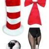 EB Costume Accessories Dr Seuss Cat In The Hat Nose Bow Tie Top Hat Kids Costume Kit