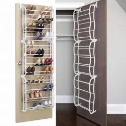 Crazy Crazy & More Crazy Deals Over The Door 36 Pair Shoe Holder Organiser Hanging Shelf Shoe Rack Home & Garden