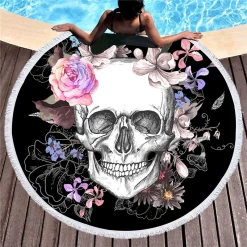 AliExpress Large Round 3D Beach Towel Blanket Skull Printed Bath Yoga Mat Picnic Blanket Wall Tapestry Home & Garden