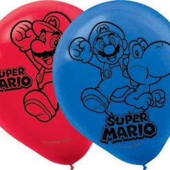 Balloon Agencies Super Mario Brothers 6 Pack Latex Party Balloon Party Supplies