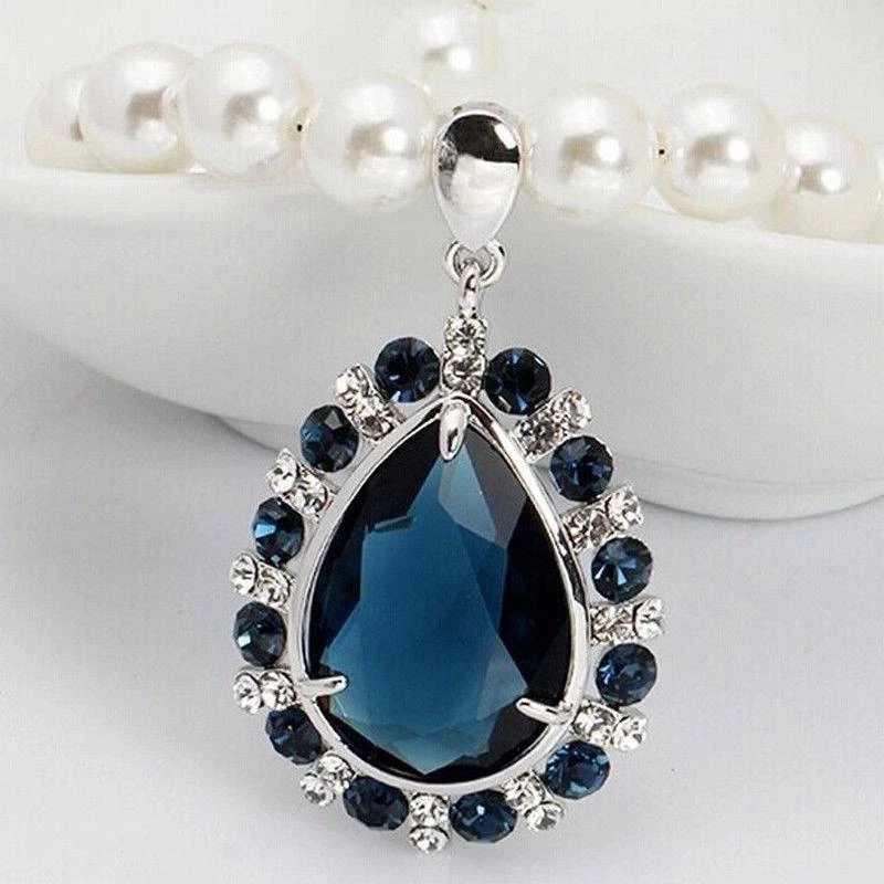 Crazy Crazy & More Crazy Deals Water Drop Blue Sapphire And Rhinestone Pendant Locket On Pearl Necklace Fashion Jewelry 3 Crazy Crazy & More Crazy Deals Water Drop Blue Sapphire And Rhinestone Pendant Locket On Pearl Necklace Fashion Jewelry