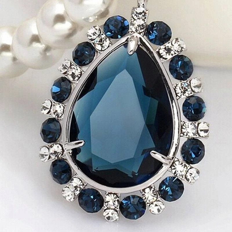Crazy Crazy & More Crazy Deals Water Drop Blue Sapphire And Rhinestone Pendant Locket On Pearl Necklace Fashion Jewelry 5 Crazy Crazy & More Crazy Deals Water Drop Blue Sapphire And Rhinestone Pendant Locket On Pearl Necklace Fashion Jewelry