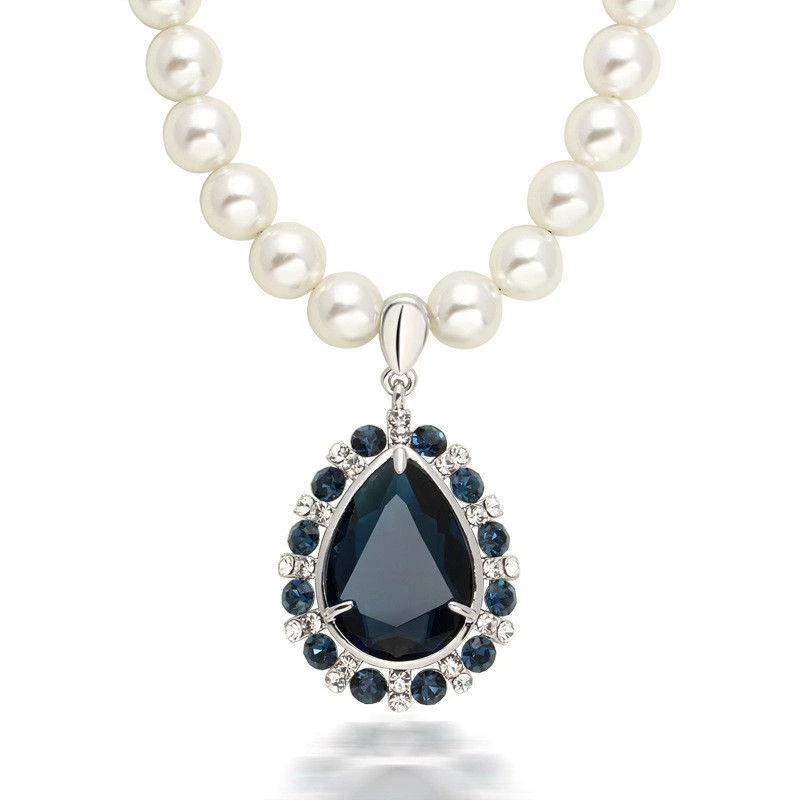 Crazy Crazy & More Crazy Deals Water Drop Blue Sapphire And Rhinestone Pendant Locket On Pearl Necklace Fashion Jewelry 1 Crazy Crazy & More Crazy Deals Water Drop Blue Sapphire And Rhinestone Pendant Locket On Pearl Necklace Fashion Jewelry
