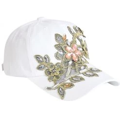 AliExpress Costume Accessories Adjustable Flower Rhinestone Denim Baseball Mesh Cap Fashionable Ladies Hat